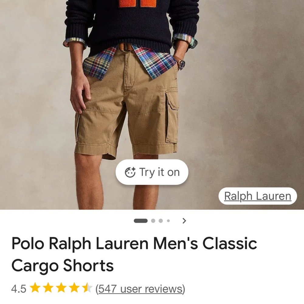 Polo Ralph Lauren Men's Classic Brown Cargo Shorts